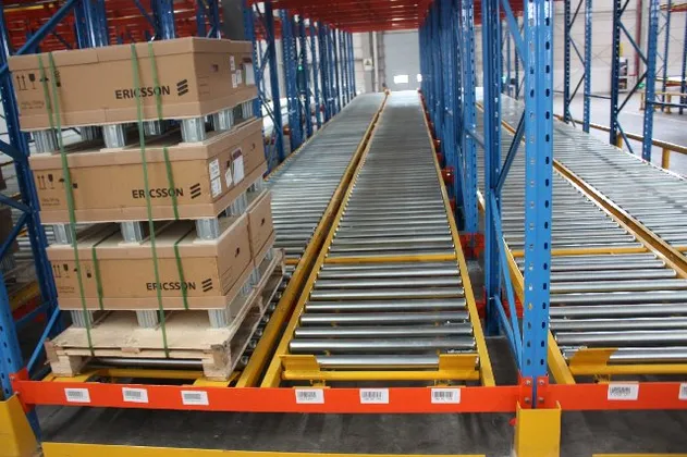 Sistema de estantería de flujo de palets ajustable con fácil ensamblaje ISO9001