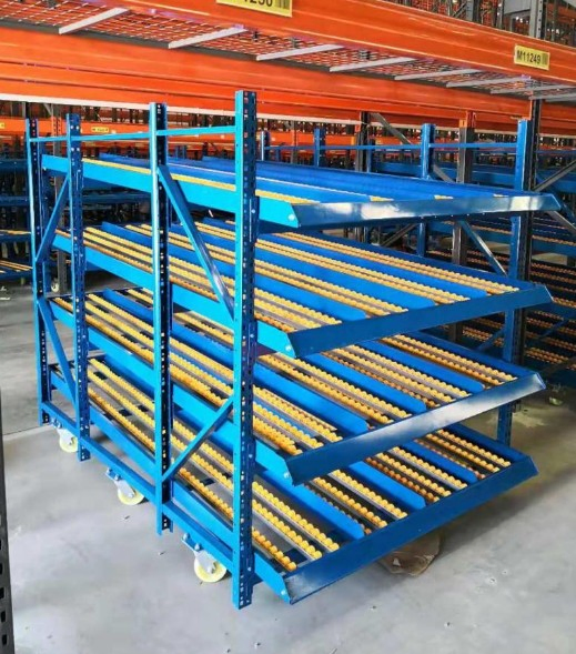 Estantería rodante de trastienda de supermercado para almacenamiento de productos por FIFO
