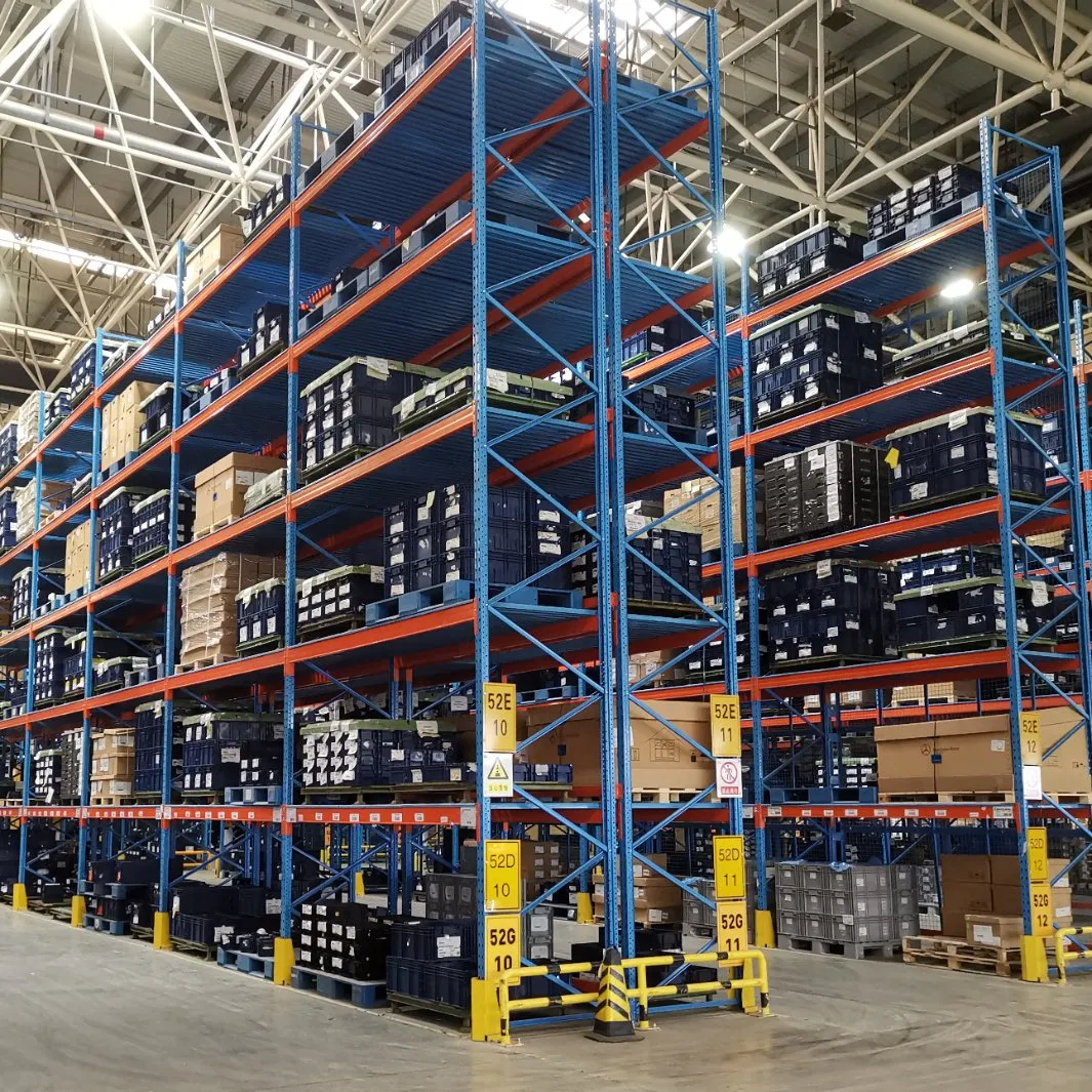 Estante de palets de almacén personalizado, estantes de acero de alta resistencia, estante de almacenamiento ajustable de múltiples capas, sistema de estanterías de vigas de metal industrial