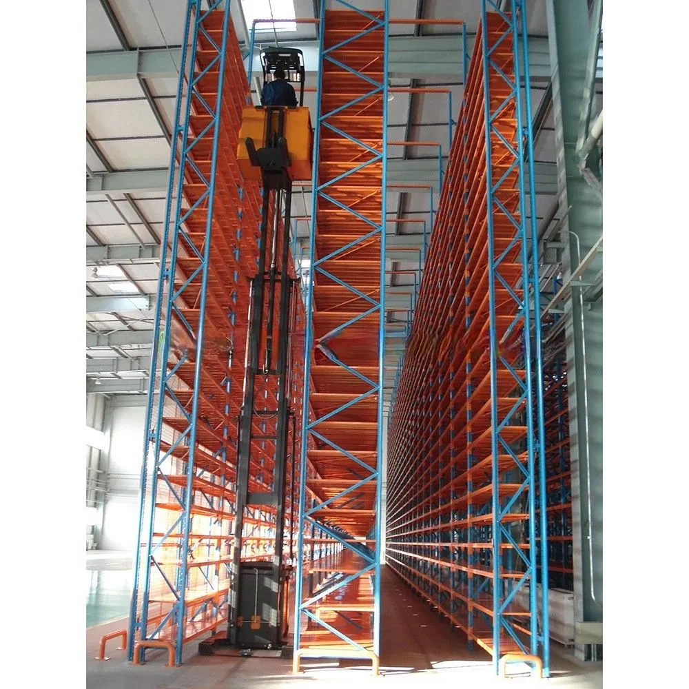Estantes de almacenamiento de alta densidad, estantes estrechos de pasillo, estanterías de carga pesada, estanterías VNA, estanterías de almacén que reducen el espacio ocupado por los canales