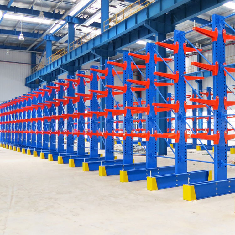 Protección contra la corrosión estantes de acero galvanizado estantes cantilever de doble cara estantes de metal de carga pesada estantes de almacenamiento en almacén estante cantilever para almacenamiento de tuberías en almacén