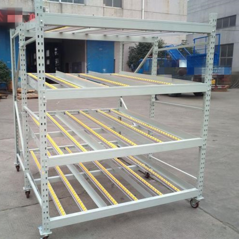 Planta de ensamblaje estante de almacenamiento de rodillos de flujo de cartón con caja de piezas