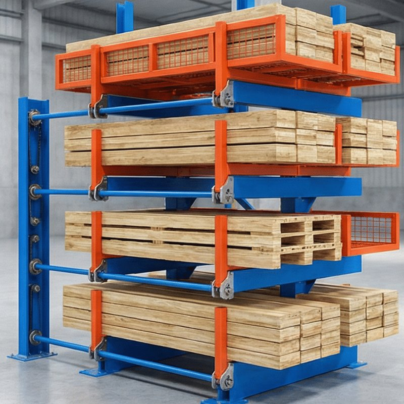 Sistema de estantería cantilever de alta resistencia y fácil montaje, unidad de estantería de acero industrial para soluciones de almacenamiento en almacenes, garajes y comercios