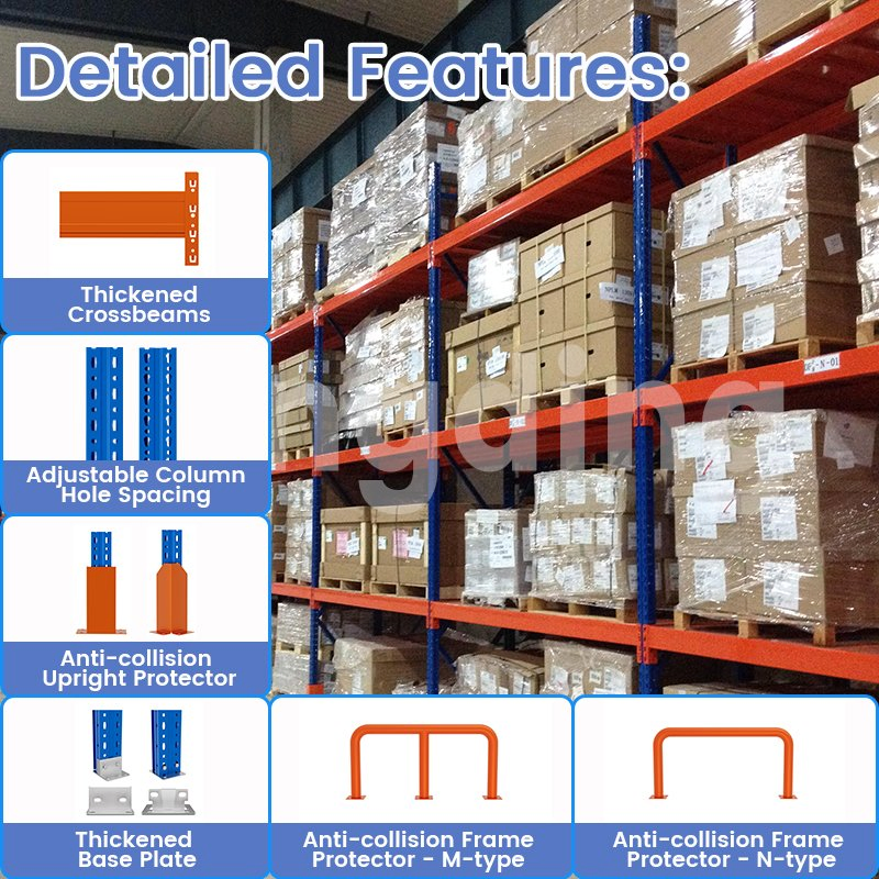 Sistema de estanterías de palets de alta resistencia para almacenamiento en cadena de frío de alimentos y bebidas, estante de almacenamiento selectivo para logística, distribución e inventario en almacenamiento industrial