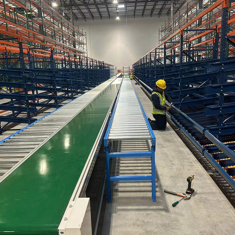 Estantería de almacenamiento de palets de mercancías, estante de metal, estante industrial, estantería de flujo
