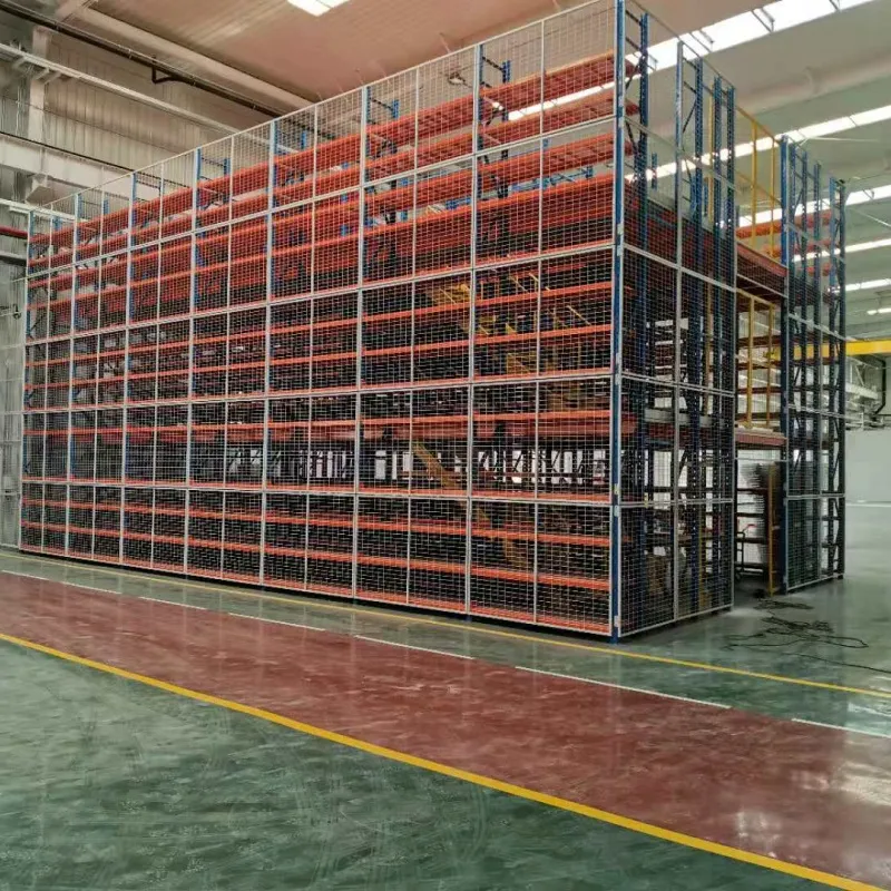 Sistema de estanterías de mezzanine de alta resistencia con escalera, solución de almacenamiento industrial para carga y almacenamiento
