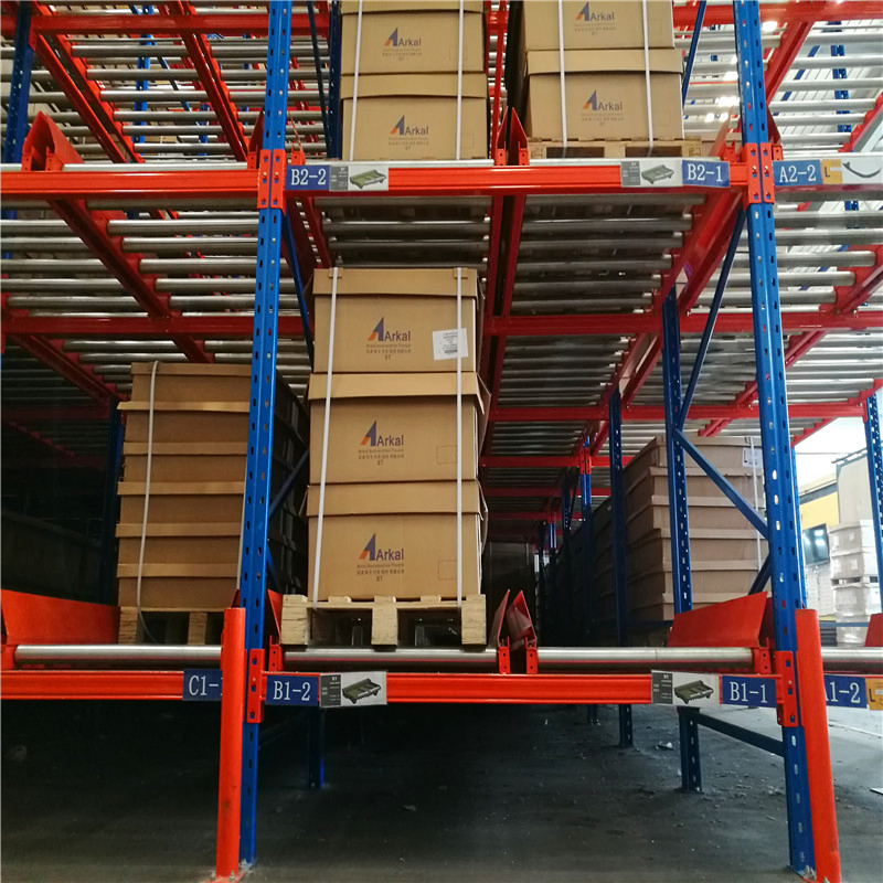 Estante de flujo dinámico para soluciones de almacenamiento en almacenes estante de flujo por gravedad