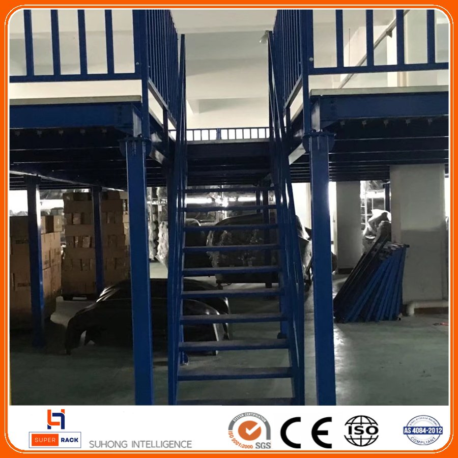 Proveedor de estanterías de China, precio de fábrica, almacenamiento en almacén, estantería de múltiples niveles con plataforma de acero, estantería de entrepiso con SGS/ISO/CE