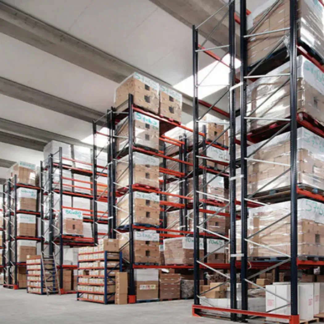 Sistema de estanterías de palets de acceso directo industrial de alta capacidad al por mayor con múltiples capas de vigas