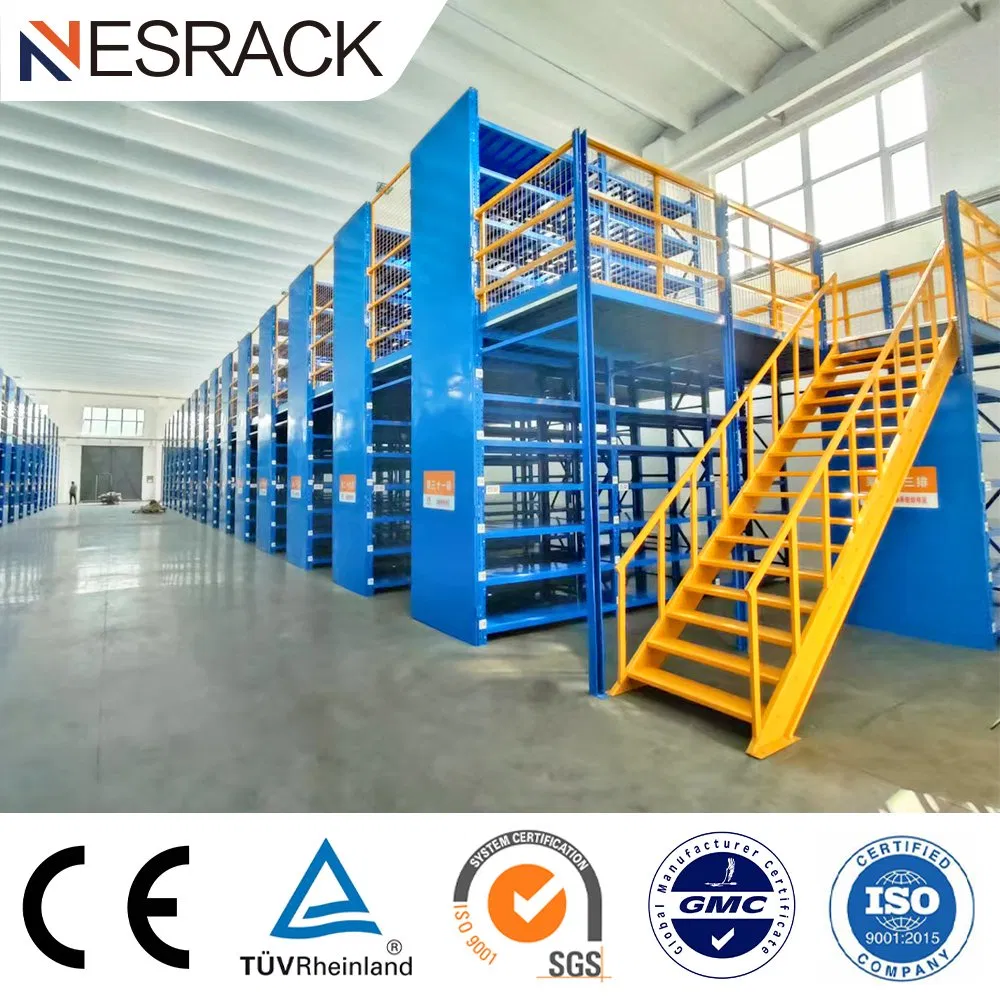Precio de fábrica estantería de múltiples niveles estantería de almacenamiento personalizada plataforma de oficina sistema de entrepiso de acero