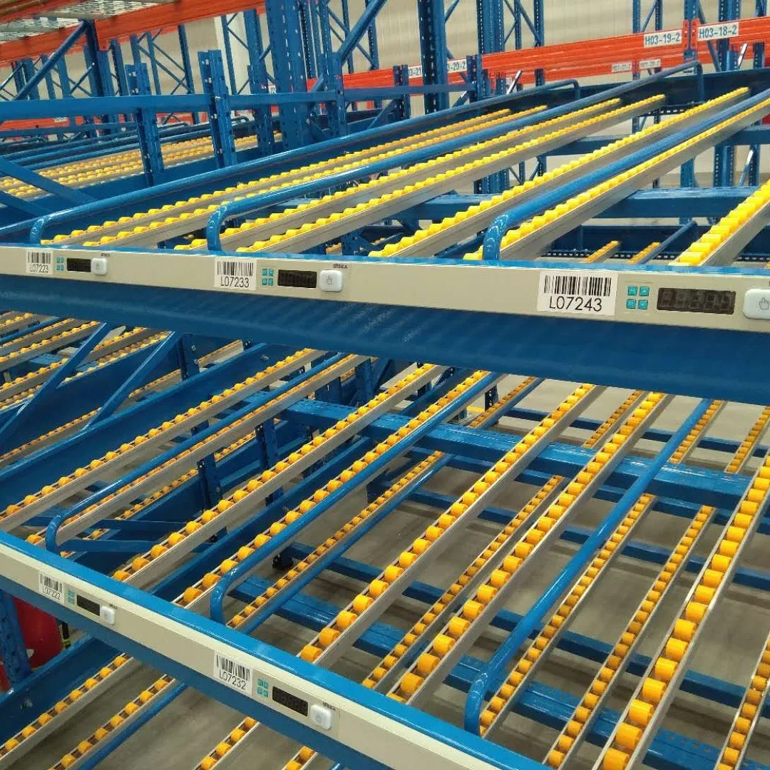 Estante de rodillos de almacenamiento intensivo profesional para estanterías de gravedad