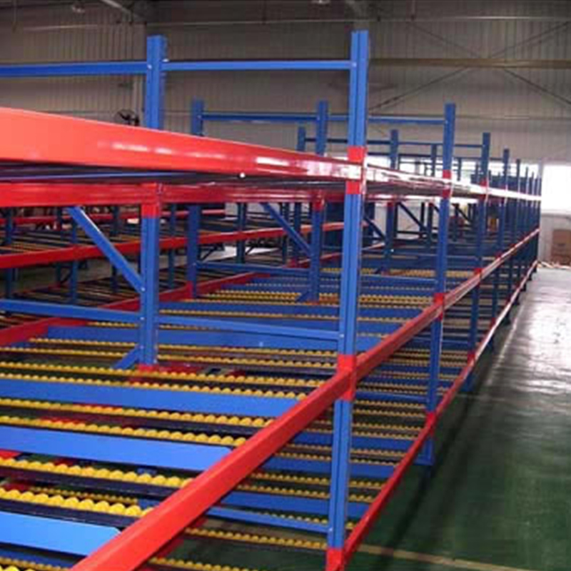 Estantería de almacenamiento de palets de mercancías, estante de metal, estante industrial, estantería de flujo