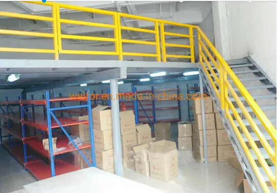 Sistema de entrepiso de almacenamiento con estanterías de acero