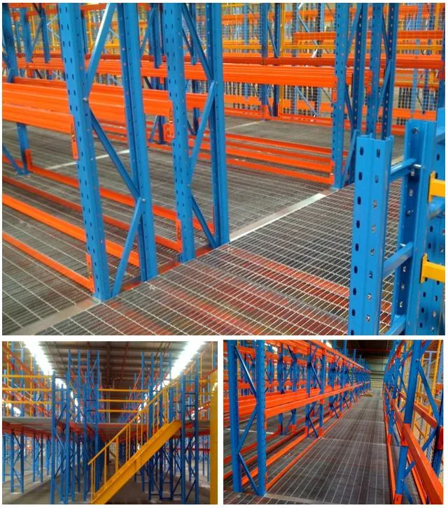 Estante de plataforma loft de acero de alta resistencia para almacenamiento en almacén, estantería de ático, sistema de estantes de piso de entrepiso