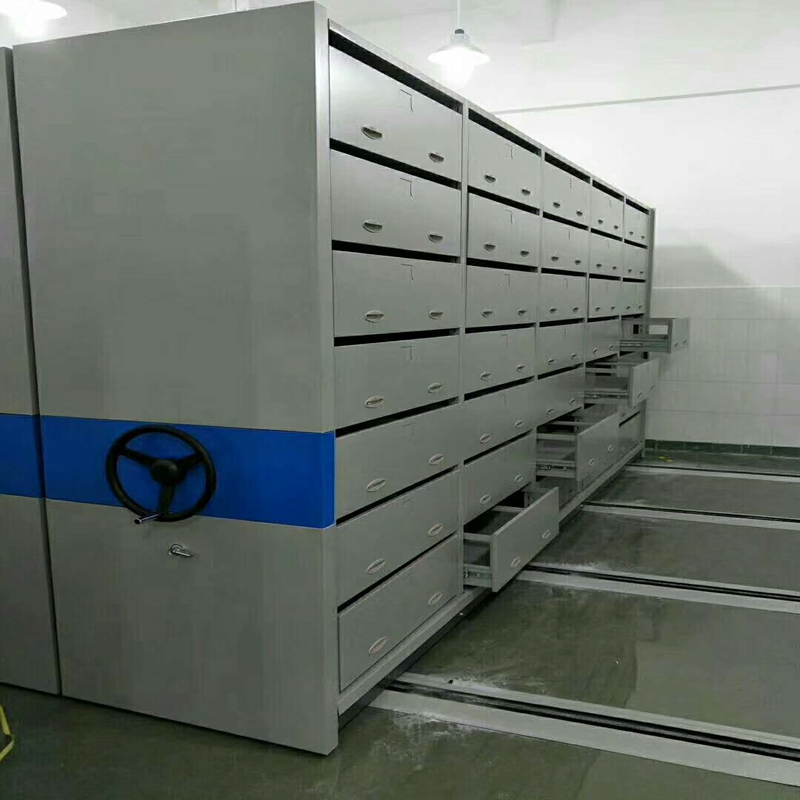 Estantería móvil compacta de archivo manual