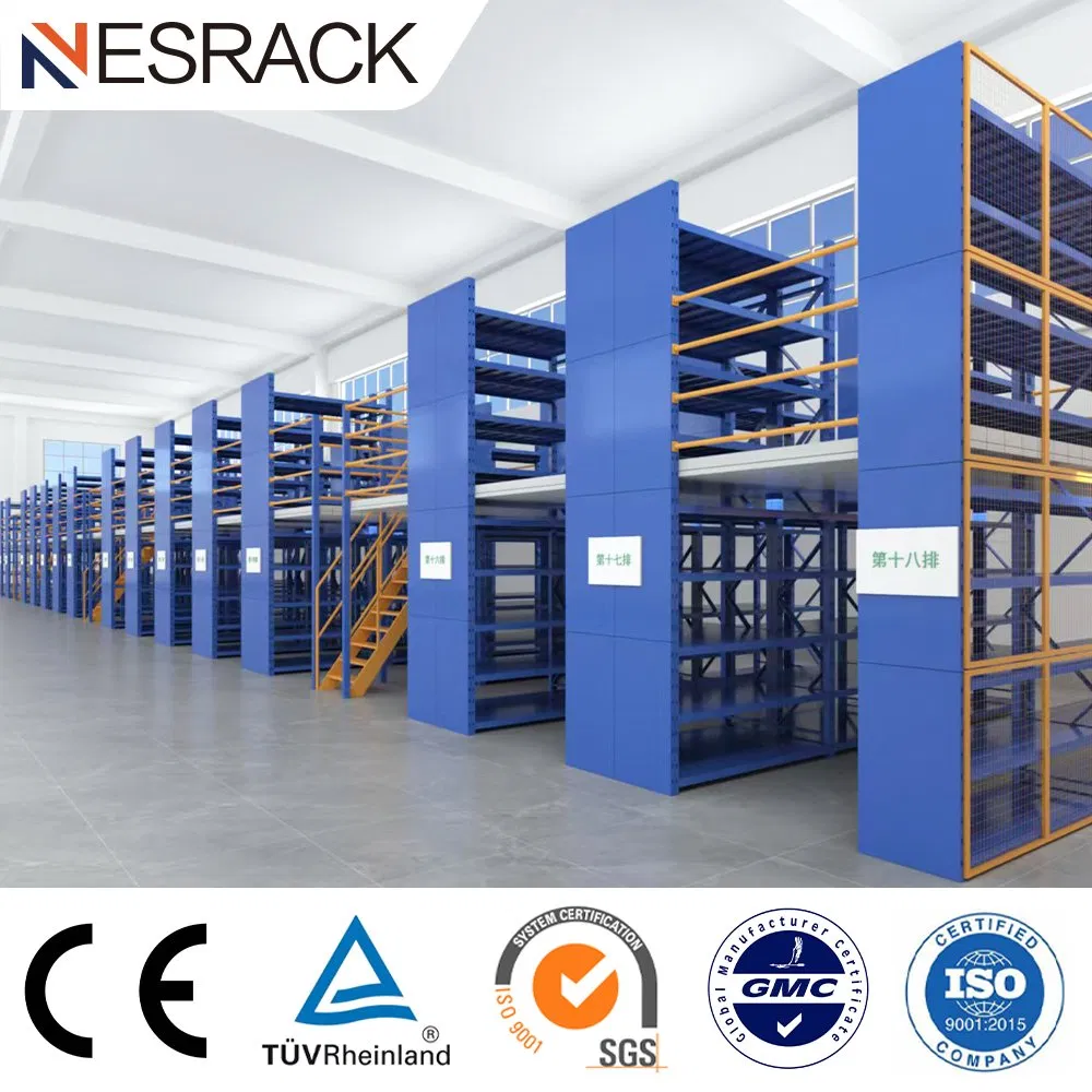 Precio de fábrica estantería de múltiples niveles estantería de almacenamiento personalizada plataforma de oficina sistema de entrepiso de acero
