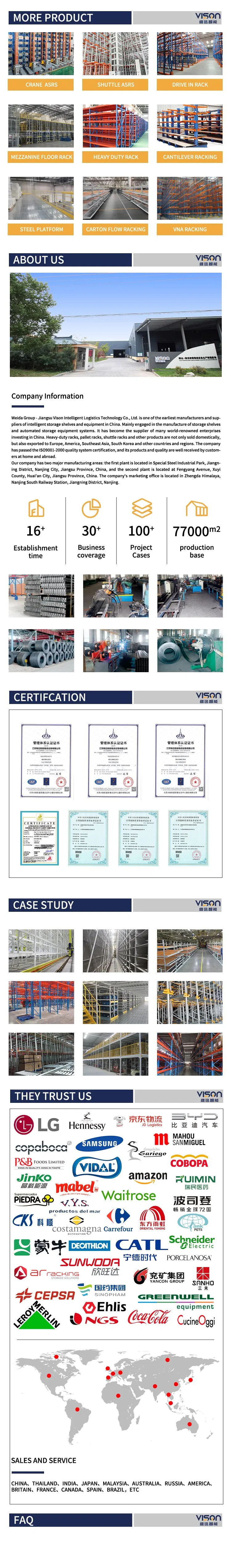Estantería de Paletas de Alta Capacidad para Pasillos Muy Estrechos Almacenamiento de Almacén Estantería VNA