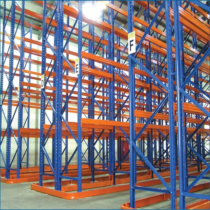 Sistema de estanterías de acero para almacenamiento en almacén, sistema de estanterías VNA, estanterías de pasillo estrecho con sistema de palets