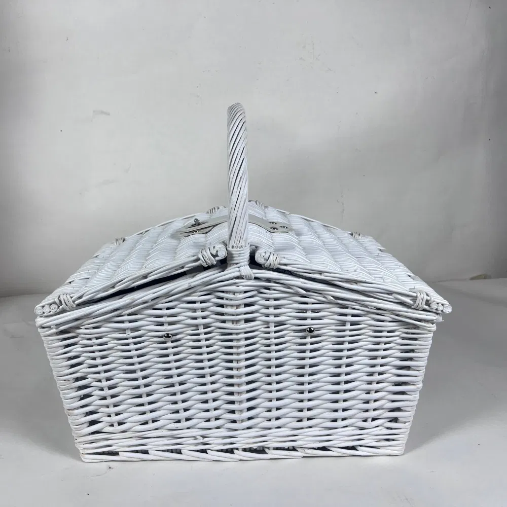 Elegant Mountain Shape Wicker Picnic Hamper Vintage Design Yamagata