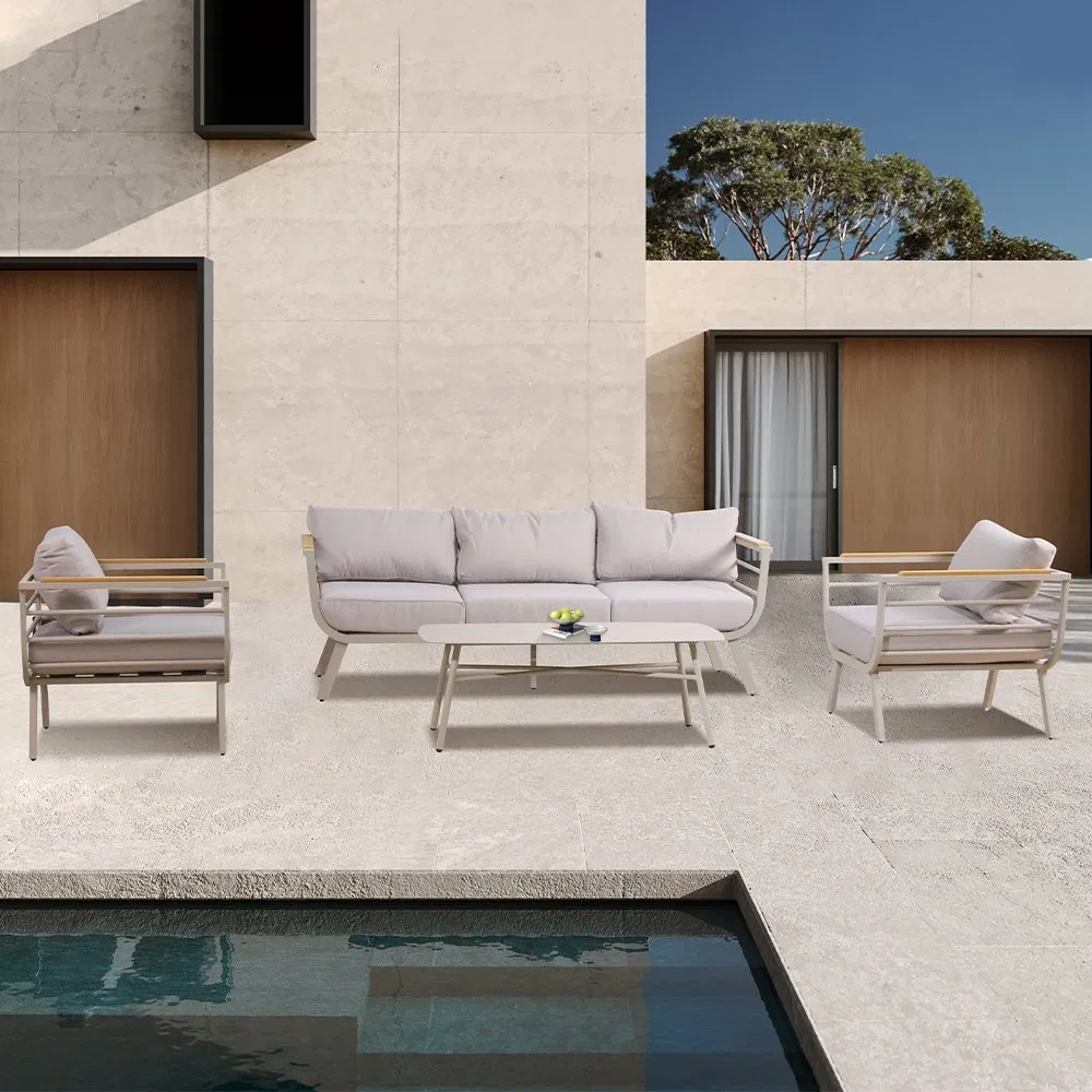 Pirce Competitve Resort Aluminum Outdoor Sofa Corner Sectional with Side Armrests