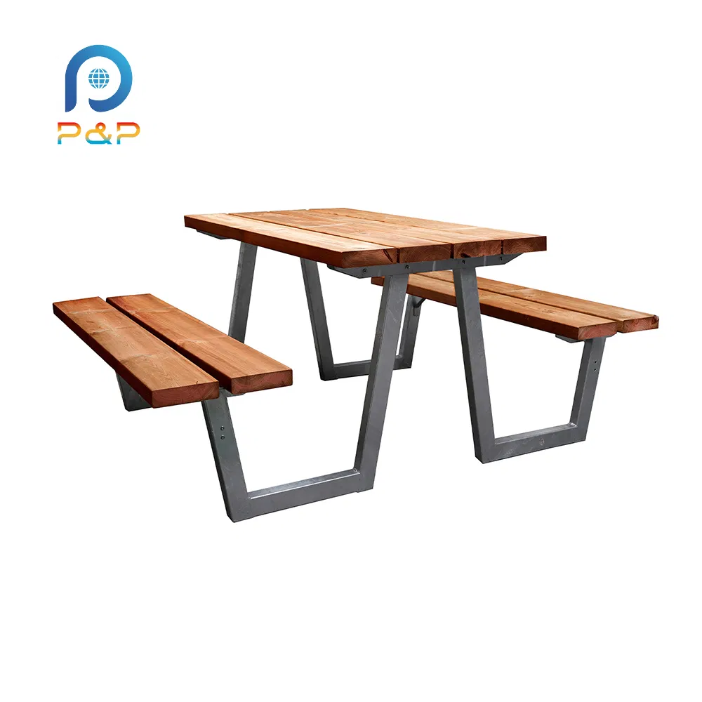 Contemporary Outdoor Garden Table Bench Set Modern Patio Furniture for Outdoor Enjoyment