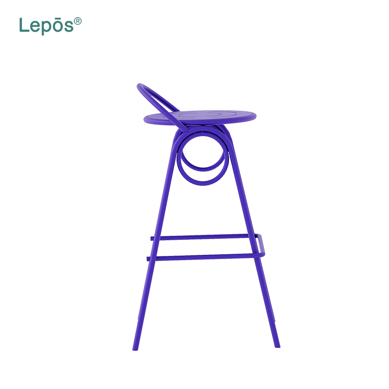 Wholesale High Bar Stool Aluminum Powder Coated Frame Cushion Optional Outdoor Bar Chair for Hotel Resort Bistro Garden Setting