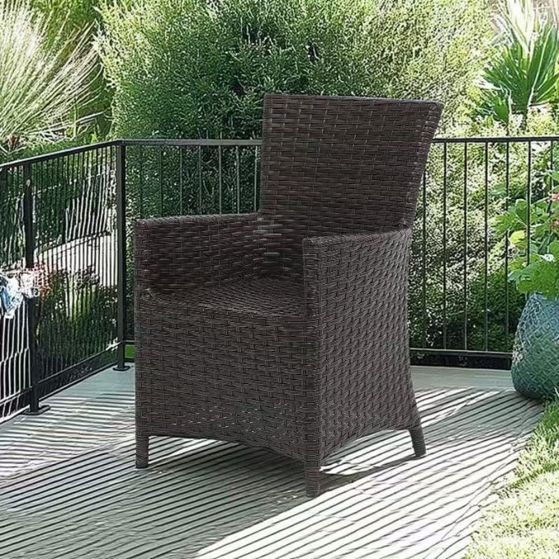 Elegant Teak Finish Classical Outdoor Furniture Sets Factory Price Dining
