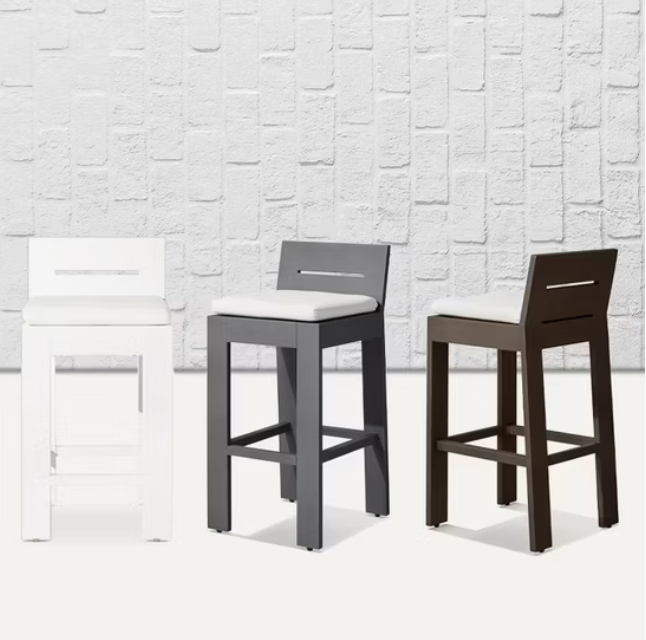 Sleek Commercial Grade Aluminum Barstool for Outdoor Dining
