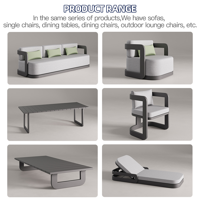 Aluminum Beach Sun Lounger Outdoor Waterproof Portable Leisure Style Metal Chaise Lounge Waterproof Garden Furniture