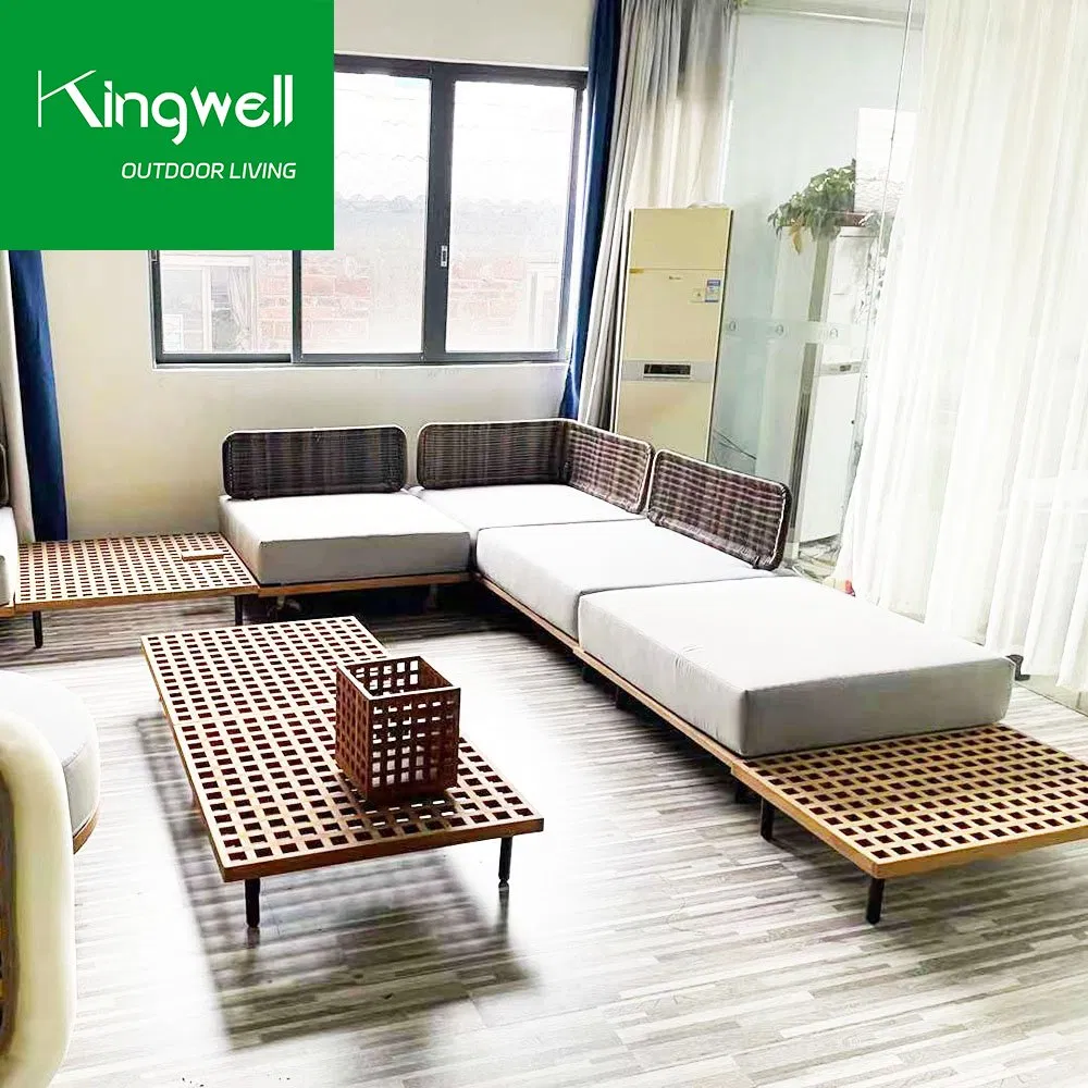 Modern Sectional Garden Furniture Patio Teak Corner L Shape Outdoor Sofa