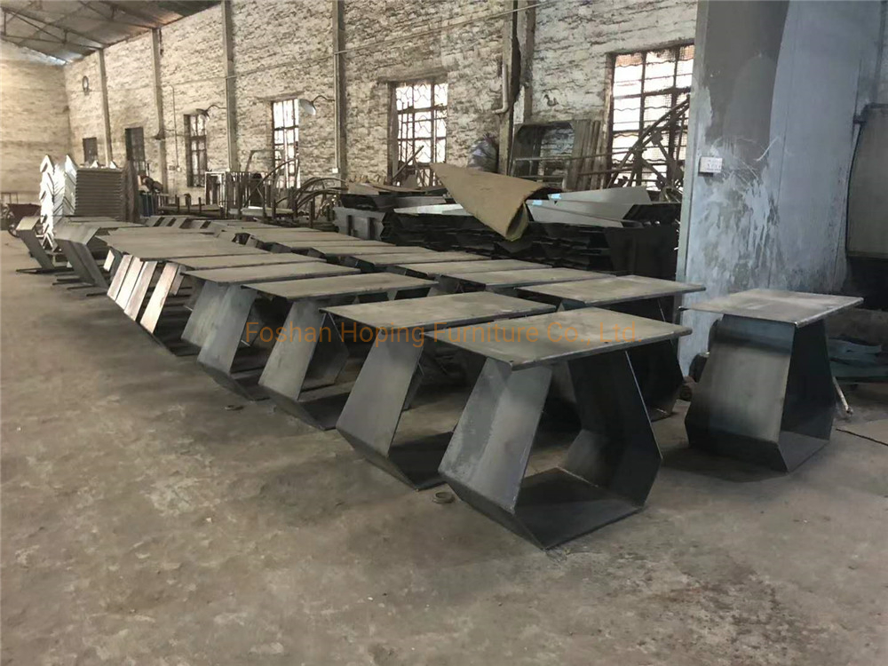 Factory Wholesale Modern Restaurant Furniture Luxury Rectangle Marble Dining Table with Steel Base