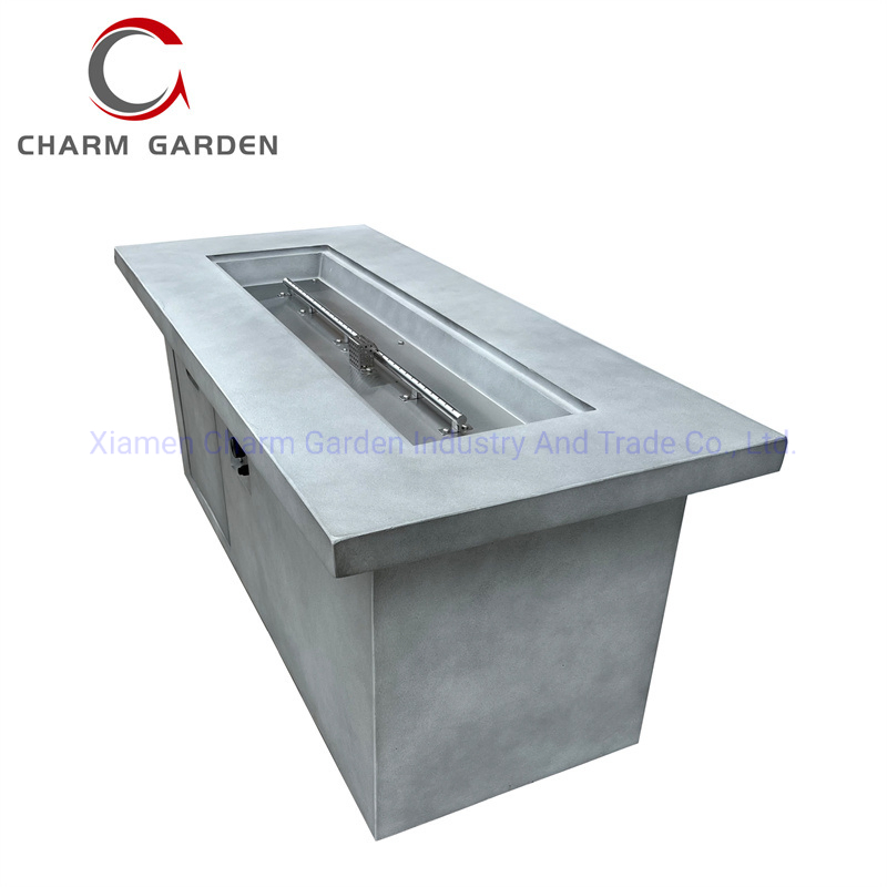 Garden Decoration Outdoor Fiberglass Reinforced Concrete Fire Pit Dining Table