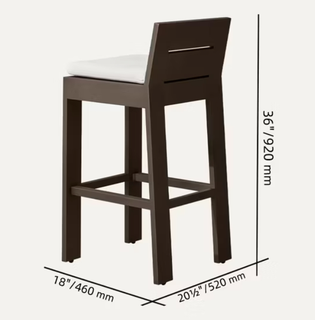Sleek Commercial Grade Aluminum Barstool for Outdoor Dining