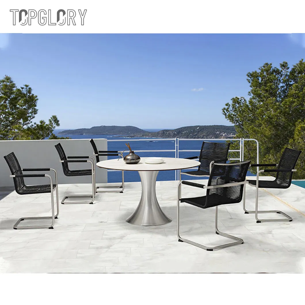 Outdoor Living Patio Furniture Dining Set 4 Piece Cast Aluminum Patio Furniture Conversation Set and Dining Table