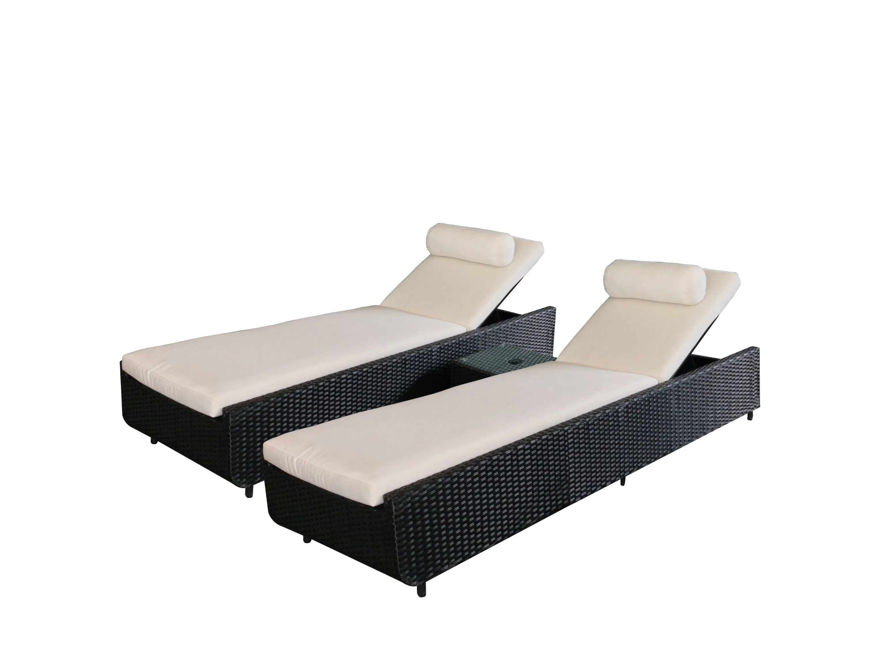 Brand New Outdoor Garden Furniture Rope Woven Chaise Lounge with Adjustable Backrest