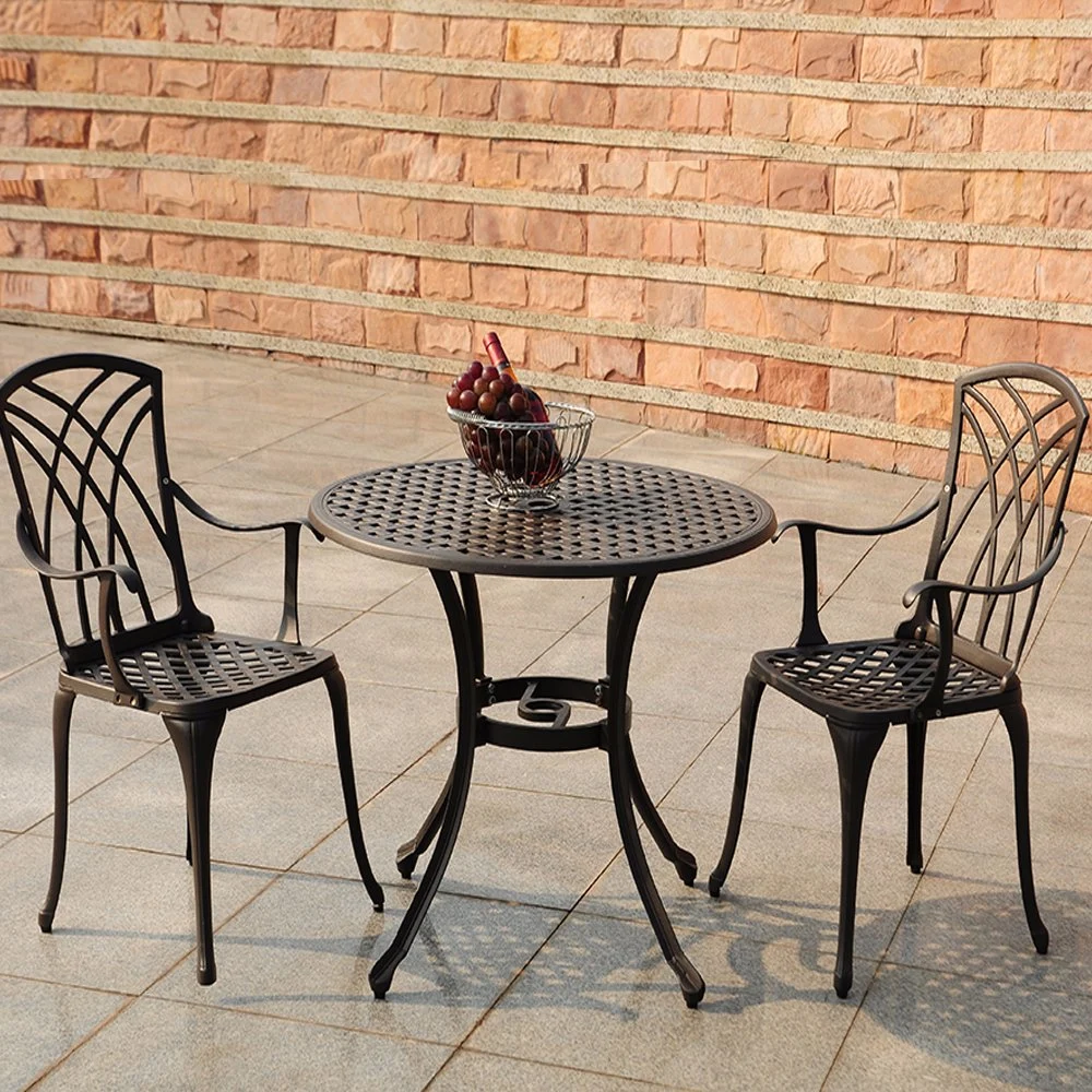 New Design Brown Cast Aluminum Outdoor Bistro Bar Set