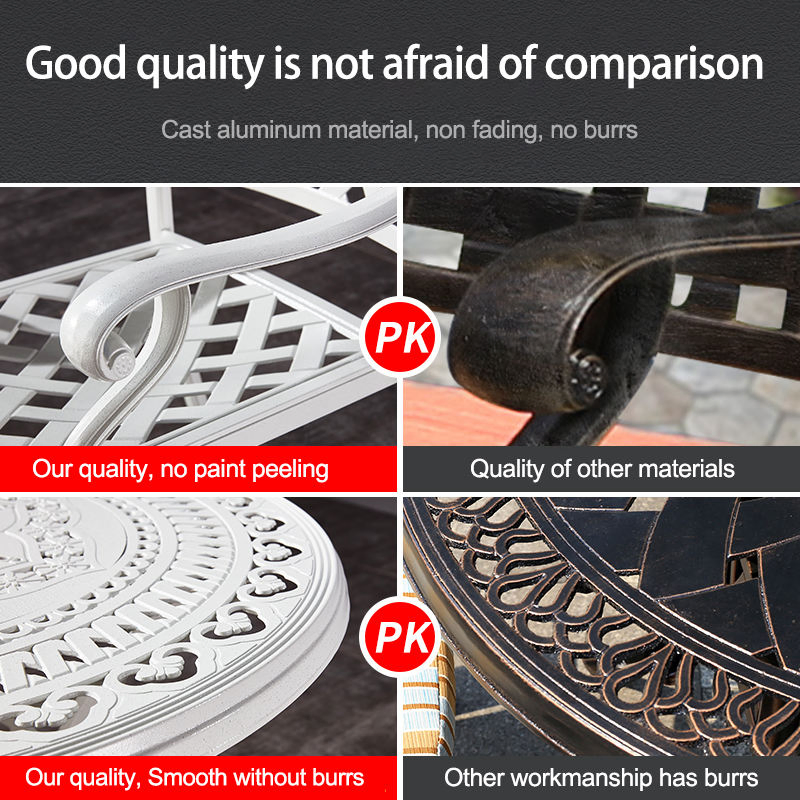 High Quality Garden Furniture Set White Cast Aluminum Patio Table and Chairs for Outdoor