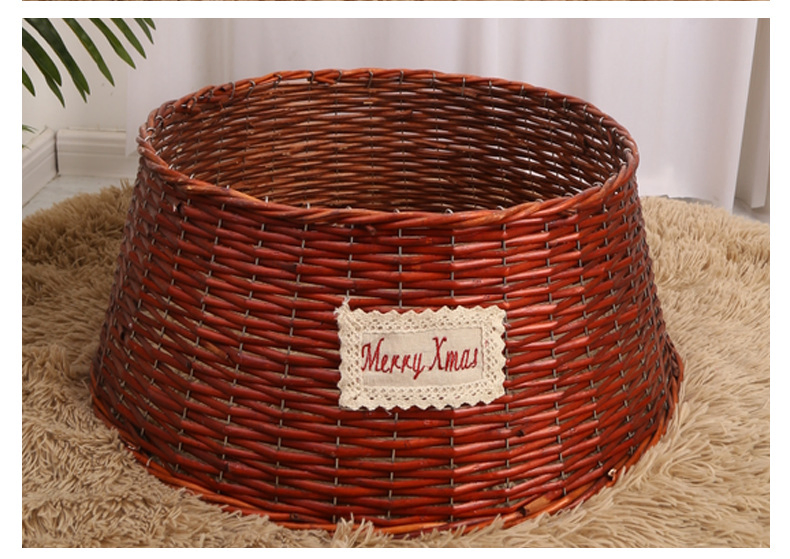 New Arrival Detachable PP Wicker Christmas Tree Collar Decorative Base Stand