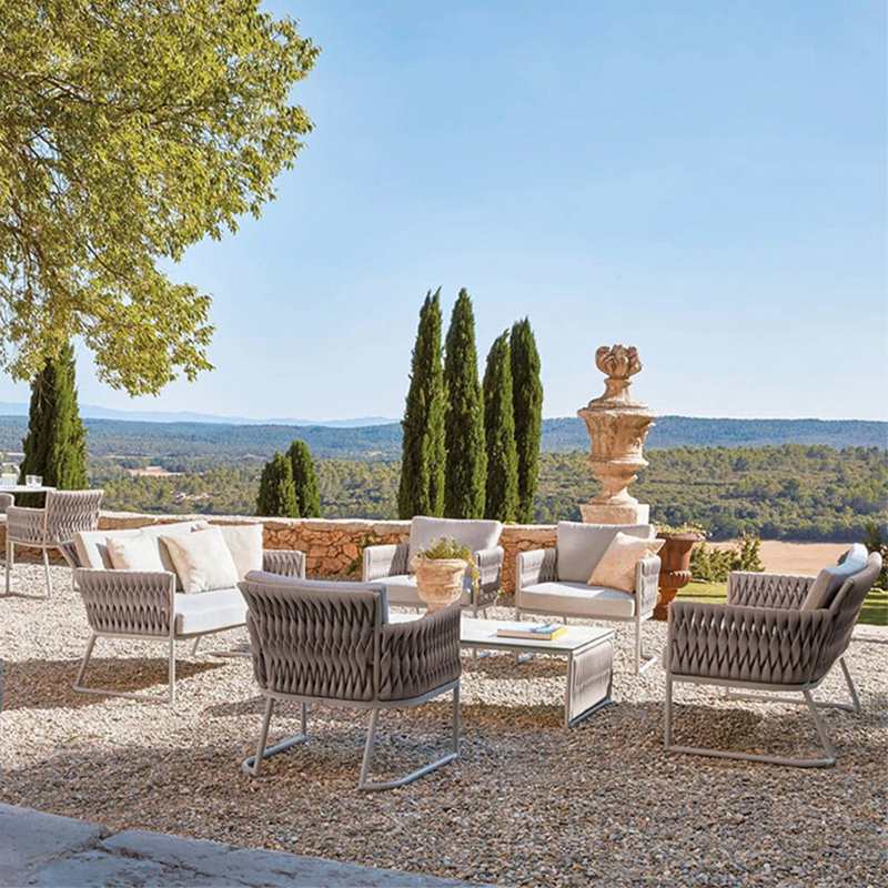 Balcony Garden Patio Furniture Dining Marble Dining Table and Outdoor Chair Set