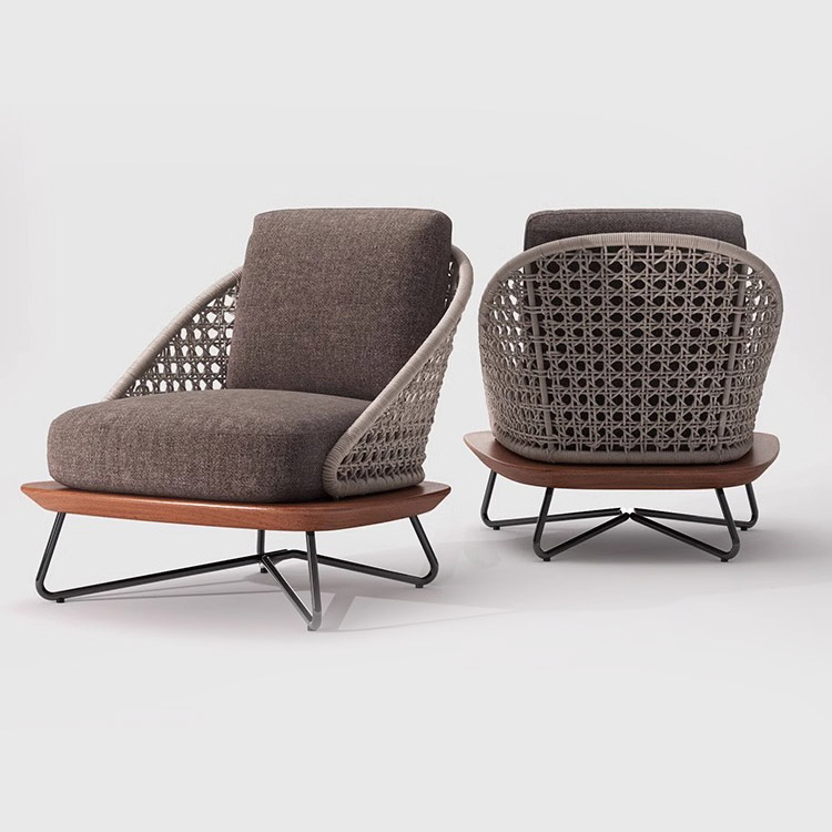 Sectional Sofa Durable Material All Weather Garden Wooden Rattan Outdoor Sofa Set