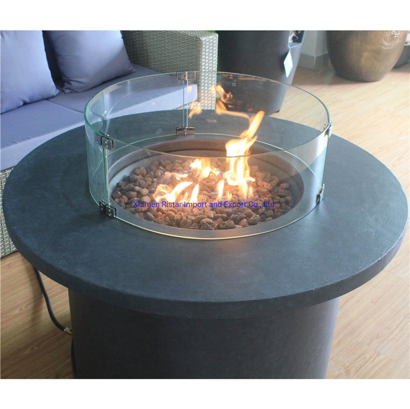 Bar Height Square Fire Pit Dining Table with Electronic Ignition for Outdoor Use in The Yard