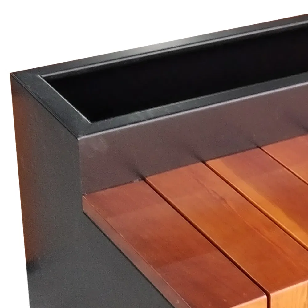 Wood Garden Flower Benches Chair Used Outdoor Wooden Bench with Planter Box for Shopping Mall Leisure Chair