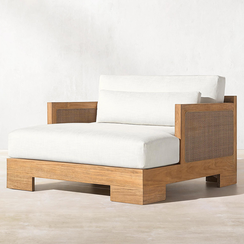 Modern Factory Custom Outdoor Garden Lovely Rattan Teak Wood Sofa Set Furniture