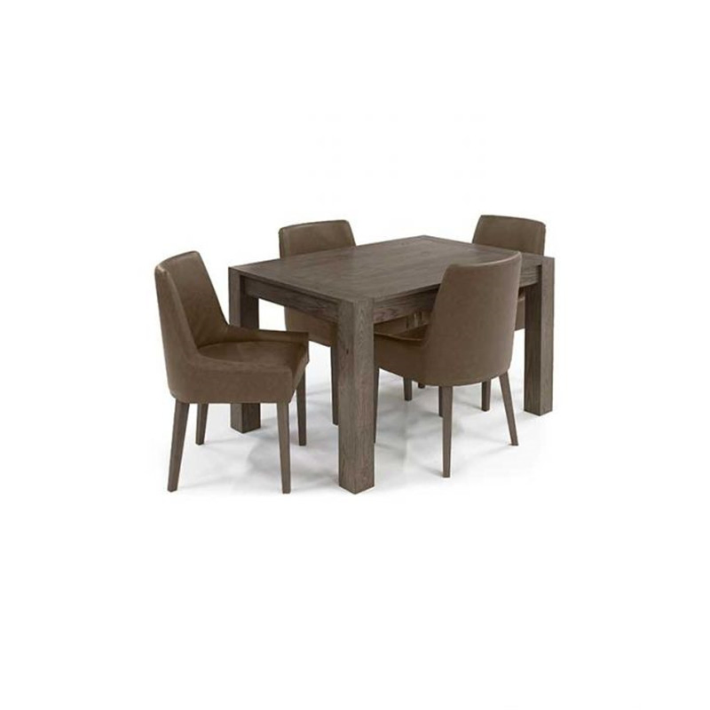 Wholesaler Classical Turin Dark Oak Small Extending Wooden Dining Table for The Dining Room, Kitchen and Apartment Furniture