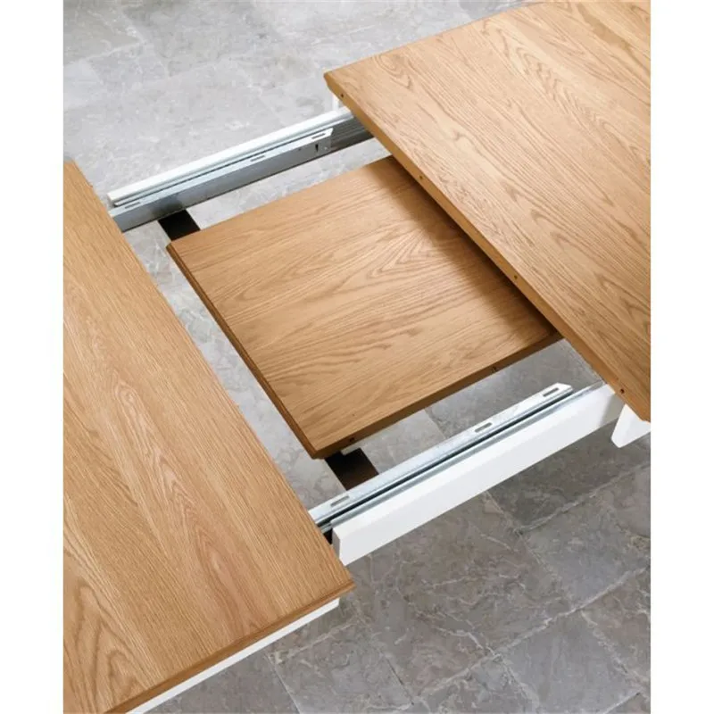 Two Tone Solid Oak White Dining Table View