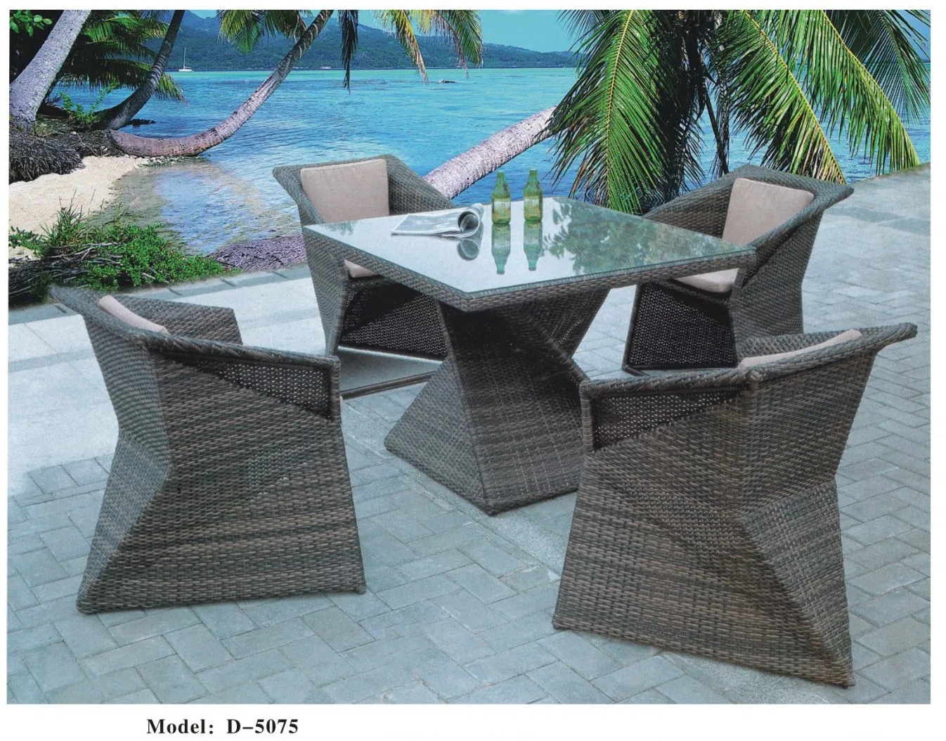 Classic Outdoor Coffee Table and Chairs Casual Hot Sale Wicker Beach Hotel