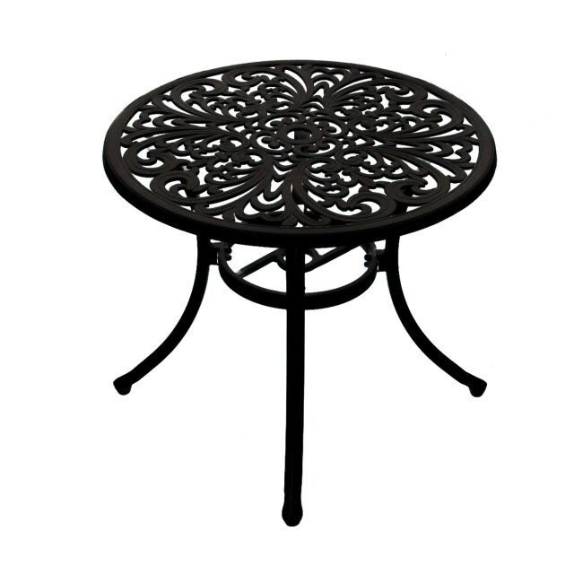 Cast Aluminium Black Garden Table Outdoor Patio Round Dining Table