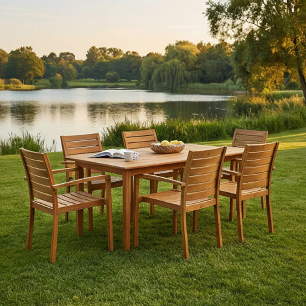 Minimalist Outdoor Bistro Set - Clean Lines, Solid Modified Pine, Compact for Balcony or Terrace