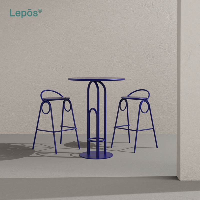 Wholesale High Bar Stool Aluminum Powder Coated Frame Cushion Optional Outdoor Bar Chair for Hotel Resort Bistro Garden Setting