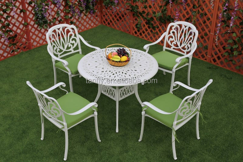 Heavy-Duty Cast Aluminum Outdoor Garden Dining Table and Chair Sets Patio Furniture